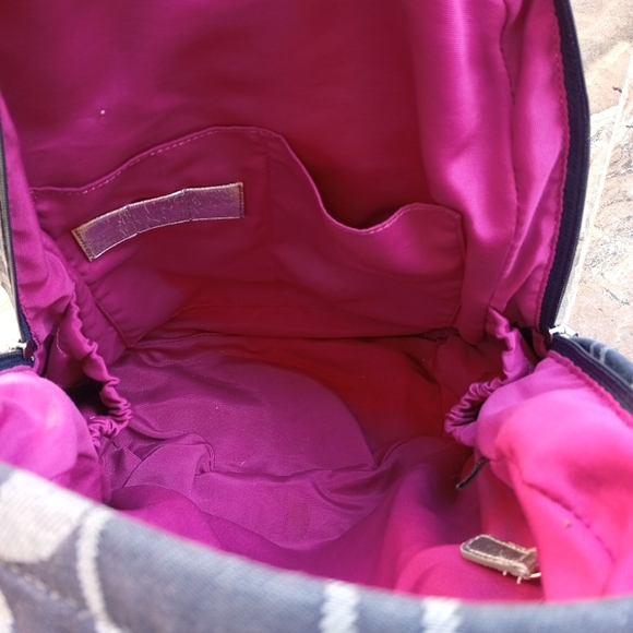 Coach Poppy Signature Navy and Light Gray Patterned Backpack - Picture 12 of 16